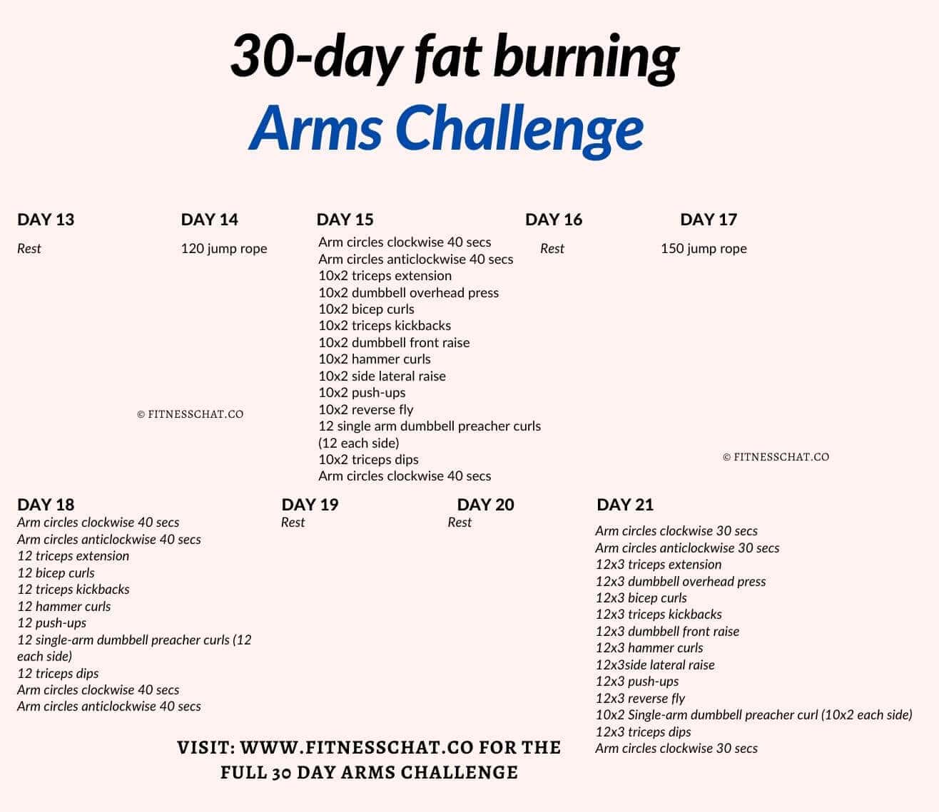 30 day arm challenge printable