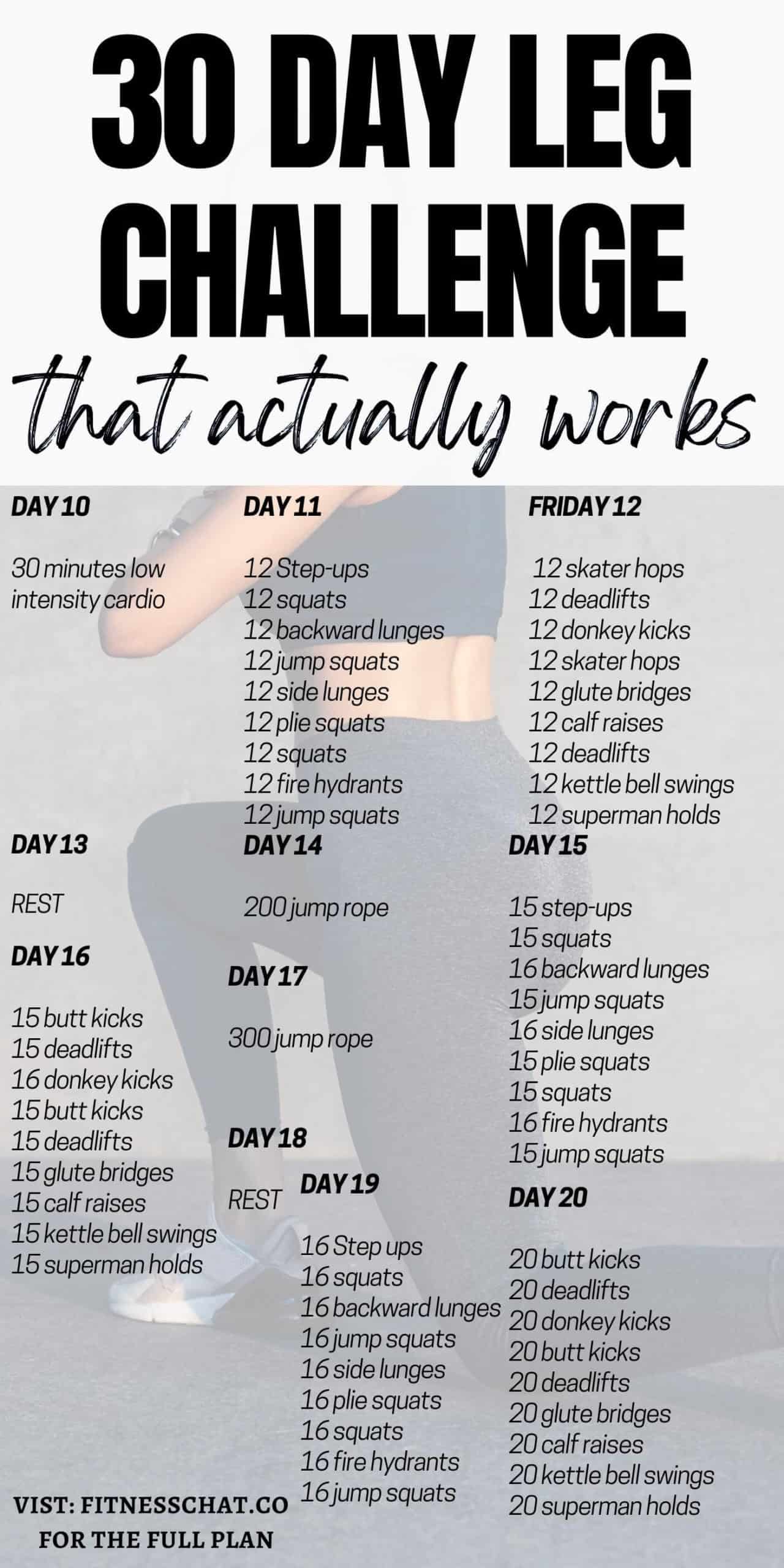 30 Day Lean Leg Challenge